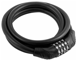 Замок трос кодовый 10x1500 мм, черный