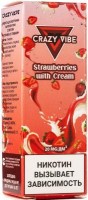 Жидкость для ЭСДН CRAZY VIBE SALT 3мл 20мг Strawberries with cream (Клубника со сливками)