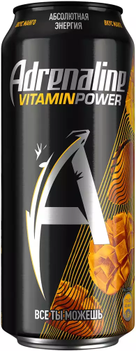 Энергетик "Adrenaline", 0,449л, Ж/Б Манго
