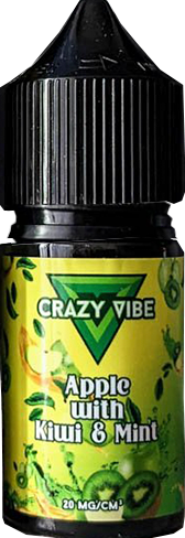 Жидкость для ЭСДН CRAZY VIBE SALT 3мл 20мг Apple with kiwi & mint (Яблоко с киви и мятой)
