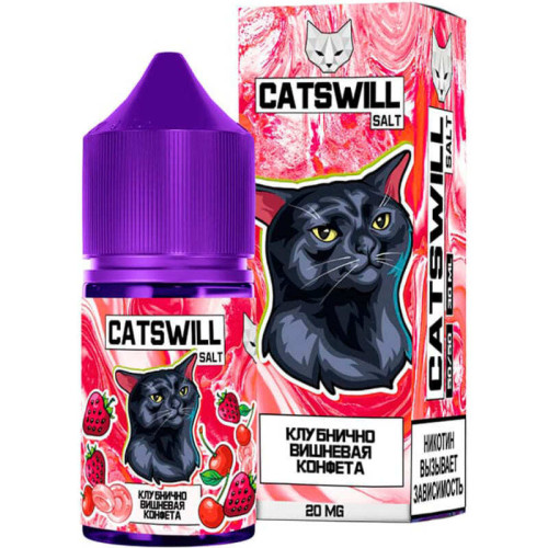 Клубнично Вишневая Конфета 20мг STRONG Catswill 30мл Жидкость